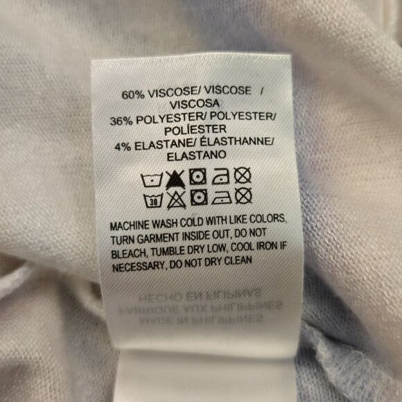 Lucky Brand Cloud Soft Jersey Shirt V-Neck White Rainbow Striped Size L NWT - Picture 7 of 9